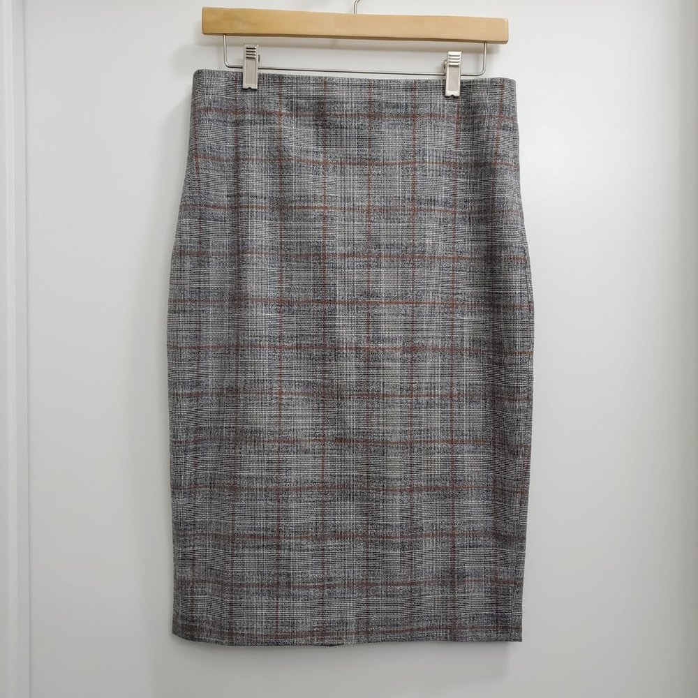 RW&CO Suiting High Waisted Plaid Pencil Skirt Size 8
